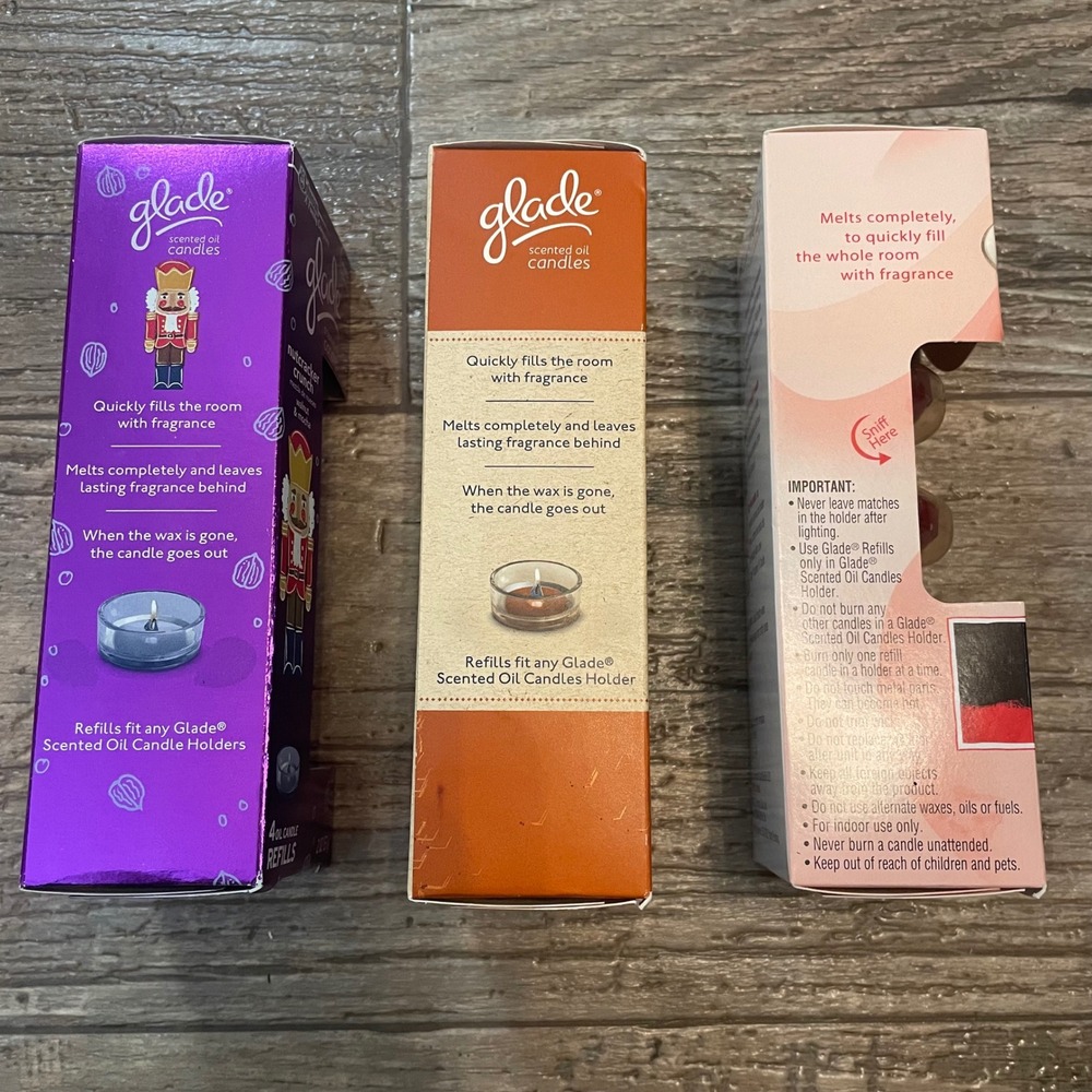 Glade Scented Oil Candle Refills Bundle Nutcracker Maple Pumpkin Apple Cinnamon - Picture 3 of 9